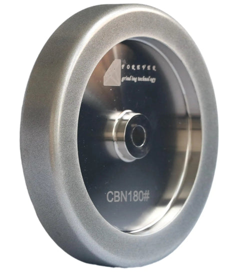 4 In 1 Plus CBN Grinding Wheel For Sharpening Woodturning And HSS Tools, Eight Inch Diameter, Five Eighth Inch Arbor, 180 Grit