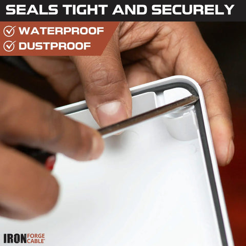 Outdoor Electrical Box 8x8x3.2 Inches White Waterproof IP65 ABS Plastic Drillable Cover sealing demonstration