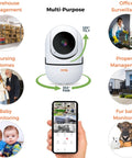 1080P HD WiFi Pan Tilt Indoor Security Camera with Night Vision Motion Detection Two Way Audio for multi-purpose monitoring