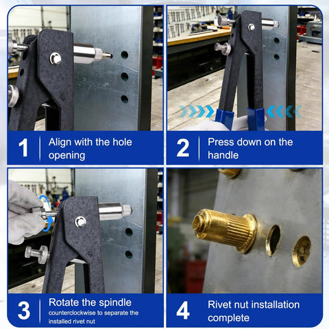 Tutorial on using Rivet Nut Tool Kit With 430 Piece Metric Rivnuts Set M3 M4 M5 M6 M8 for quick and easy fastening and repair projects.