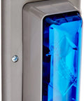 89STRB-N5 Flush Blue Strobe Light For Home Or Office mounted, showing bright blue lens and flush design for high visibility.