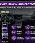 Car Plastic Restorer With Ceramic Coating For Black Trim Quick Revival For Faded Rubber And Vinyl Buff To Shine 5oz 150ml