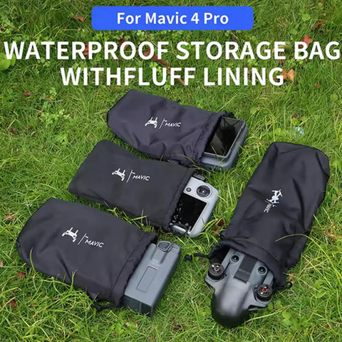 Water Repellent Drone Storage Bag For DJI Mavic 4 Pro Mavic 3 Pro And RC Pro 2 Remote Controller Case on grass with open sleeves