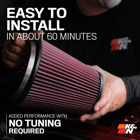 Person holding a large cylindrical Cold Air Intake System With High Flow Air Filter For Mazda RX8 2003 To 2011 Beef Up Horsepower And Torque Performance Upgrade That Lets Your Engine Breathe Easy And Roar On The Street