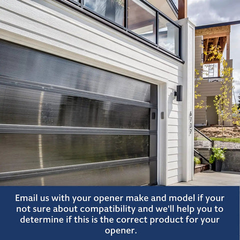 Modern house garage door showcasing 2 Pack Wireless Garage Door Keypad And 893MAX Universal Remotes, 315 390 MHz, Security Plus 2.0