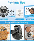 Ceiling Or Wall Mount Magnetic Cruise Fan With 8000mAh Rechargeable Battery, LED Light, Timer, in packaging with accessories.