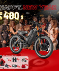Badass Dual Motor Electric Bike For Adults 5600W Peak Power Hits Fifty Mph Fast on display for New Year celebration.