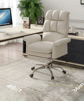 Heavy Duty 36x48 Inch Chair Mat For Carpet Protects Floors From Rolling Office And Gaming Chairs Clear Under Desk Rug Pad With Studded Anti Slip Backing For Smooth Glide And Quiet Movement shown under office chair in modern office setting.