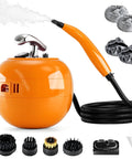 Beast 2000W Handheld Steam Cleaner With 248F Steam 1500ml Tank 6 Adjustable Settings, orange cleaner with attachments displayed