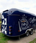 Complete Mobile Food Trailer For Sale Turnkey Snack Cart And Top Shelf Burger Stand Setup Ready To Roll Premium Grilled Food Kiosk blue coffee trailer