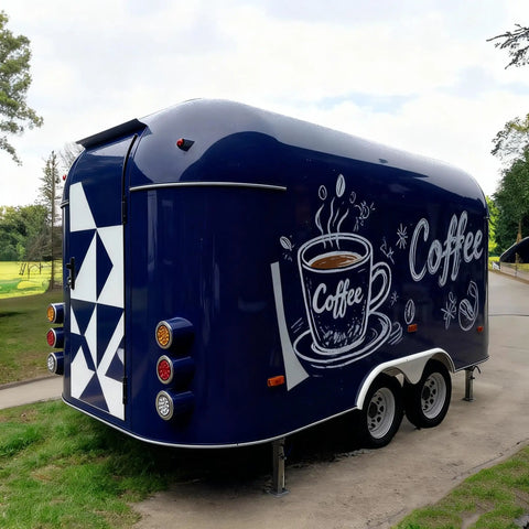 Complete Mobile Food Trailer For Sale Turnkey Snack Cart And Top Shelf Burger Stand Setup Ready To Roll Premium Grilled Food Kiosk blue coffee trailer