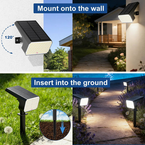 12 Pack Crisp Solar Spot Lights Outdoor Rock Solid Ip65 Waterproof Featuring 90 Led Chips And Four Adaptive Modes Perfect For Illuminating Yard Garden Walkways Or Trees With Dang Bright Auto On Off Cool White Glow