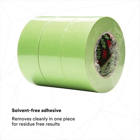 Three rolls of High Performance Green Masking Tape For Automotive, Specialty Vehicle And Industrial Projects, 48 Millimeter By 55 Meter.