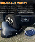 65 Gallon Foldable Water Storage Bladder For Camping Gear And Emergency Prep With Three Quarter Inch Spigot under vehicle tire
