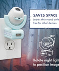 Disney Frozen 2 LED Projector Night Light with plug in and dusk to dawn sensor rotated to save space