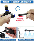 Outdoor Patio Misting System For Cooling Your Yard 75 Ft 23 M Kit showing rapid 1-second connection with push-to-connect feature