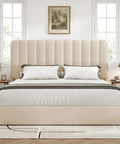 Snag This Premium Full Size Velvet Upholstered Bed Frame With Four Roomy Roll Out Drawers And Cozy Padded Headboard Featuring Rock Solid Wood Slats To End Your Box Spring Shopping Stress Fast in a bright bedroom setting.