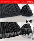 Comparative image of Heavy Duty 3 Pack Broom Set With 55 Inch Telescoping Pole showing shorter bristles for less sticky hair.