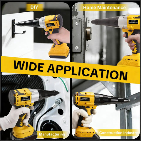 Heavy Duty Brushless Cordless Rivet Gun Tool Compatible With Dewalt 20V Max Battery, high torque riveter for home maintenance and DIY tasks.