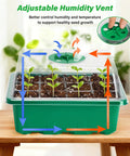 5 Pack Seed Starter Trays Kit With Clear Humidity Dome And Base Indoor Greenhouse Propagator showing adjustable vents