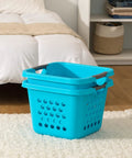 Deep 30L Laundry Basket Hamper Organizer With Built In Comfort Carry Handles So Handy Ventilated Nestable Design 2 Pack Medium Teal