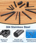 15 Pack 4mm By 30mm Black Oxidized Dowel Pins 304 Stainless Steel Cylindrical Shelf Pegs Chamfered Ends For Precise Positioning