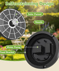 Diagram of 3.7W Solar Bird Bath Fountain Pump With 7.1 Inch Spray Height No Fuss Solar Powered Water Fountain components in garden.