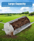 Large 27 Inch Compost Spreader for Lawn and Garden With Adjustable Handle Durable Roller Spreader on grass field