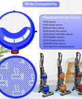 HEPA Replacement Filter For DC25 Upright Vacuum Cleaner Washable compatible with multiple Dyson models shown with vacuums.