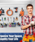 25 Piece Slat Wall Storage Kit With 3 Baskets And 22 Hooks Heavy Duty Slat Wall Accessories for garage organization