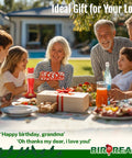 Family gathering around table with gifts, showcasing Upgraded 2026 Hummingbird Feeders For Outdoors 15oz Plastic Hanging Ant Proof Bird Feeder Easy To Clean And Maintain Red 2 Pack Gift For Bird Lovers Gift Idea as an ideal present.