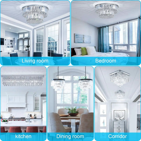 Collage of rooms showcasing G9 LED Bulbs 6W Daylight White 6000K in use: living room, bedroom, kitchen, dining room, and corridor