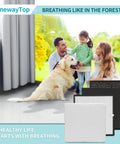 Family with dog at home featuring Replacement Filter Kit For MinusA2 Purifiers With H13 HEPA Odor Remover Activated Carbon And Pre Filter 4 Pack.