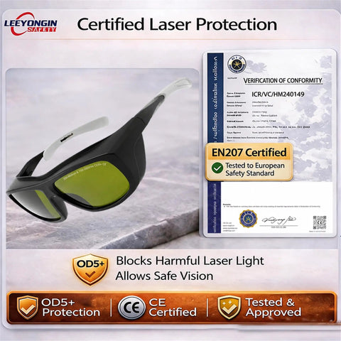 Game Changers Multi Wavelength Laser Safety Glasses Built Tough For Pro Hair Removal And Tattoo Parlors, showcasing certified laser protection and design.