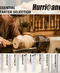 Woodturning with Eight Piece Wood Lathe Chisel Set With M2 HSS Blades and Ten Inch Solid Hardwood Handles in use.