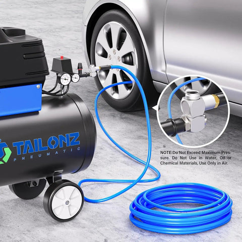 1/4 Inch Air Tool Swivel Fitting 360 Degree Swivel Air Hose Connector Aluminum Adapter Pack Of 4 attached to compressor
