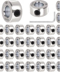 32pc Luyostik zinc-plated steel shaft collars, 3/8 in bore, 3/4 in OD, set screws, hex key included