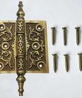 6 Inch Antique Style Iron Hinge Heavy Duty Dope Old World Brass Finish For Doors Gates Cabinets Barn Doors Includes Mounting Screws Classic Victorian Charm And Solid Durability