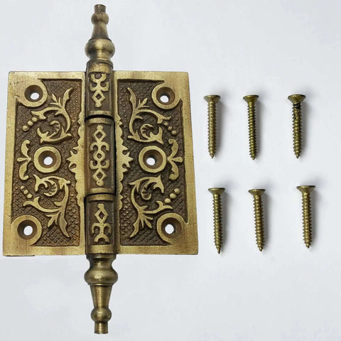 6 Inch Antique Style Iron Hinge Heavy Duty Dope Old World Brass Finish For Doors Gates Cabinets Barn Doors Includes Mounting Screws Classic Victorian Charm And Solid Durability
