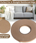 Rock Solid 33 Yards Upholstery Tack Strips For Couch Furniture Edge Fixation Heavy Half Inch Kraft Paper Trim Tape rolled on a surface.
