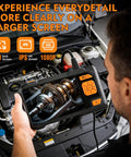 Dual Lens Endoscope Camera With Light 1080P HD Borescope 5 Inch IPS Screen showing car engine inspection