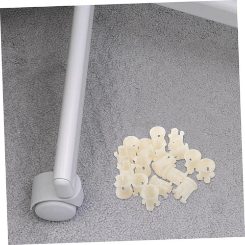 Twenty Durable Plastic Caster Socket Sleeves Fit Tight Inside Chair Feet To Crush Those Pesky Wobbles And Keep Your Furniture Rolling Smooth Around The Neighborhood. Beige plastic sleeves with office chair caster.