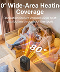 Fast Heating Ceramic Space Heater For Home And Office With 80 Degree Oscillation Thermostat in living room setting