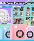 6 Rolls Kid Friendly Instant Photo Printer Paper Bundle For Mini Cameras 4x2.2 Inch Thermal Paper Refill Safe Odorless No Toner Each Roll Prints About 124 Photos Great For Kids Crafts And Scrapbook Fun. six thermal paper rolls with kids mini cameras