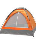 Two Person Camping Tent With Rain Fly And Carry Bag Ultra Lightweight And Compact Outdoor Shelter, orange and gray tent.