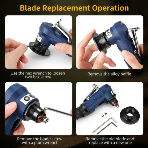 Pro Grade High Performance Pneumatic Chamfering Tool for Metal Wood PVC and Acrylic, 30000 RPM Air Deburring Bevel Tool blade replacement process