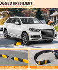 Two Pack Recycled Rubber Speed Bump Set With 25,000 Pound Capacity Durable Cable Protector Ramp For Driveways And Parking Lots Works On Concrete Asphalt And Gravel Reduces Impact Noise under SUV
