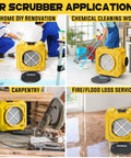 Stackable Negative Air Machine With 3 Stage Filtration MERV 10 Pre Filter Activated Carbon True HEPA in various settings