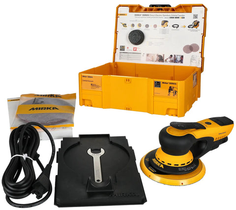 Top Tier 6 Inch Random Orbital Sander Featuring A Smooth Brushless Motor And Effective Dust Extraction Built For Rough Woodshop Jobs Drywall Sanding And Auto Detailing Comes With A Sturdy Zippered Case with accessories.
