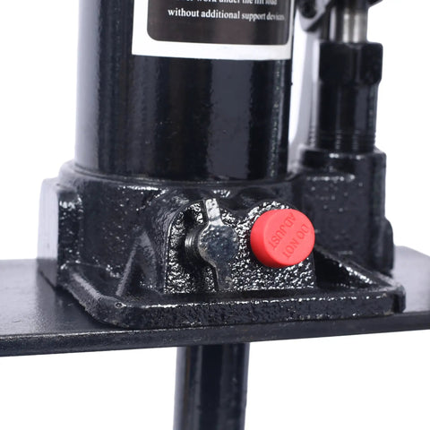 Close-up of 6 Ton Benchtop Hydraulic A Frame Shop Press With Plates Adjustable Garage Floor Hydraulic Press For Auto And Mechanical Repairs Heavy Duty Black